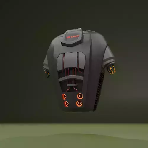 Sci-fi military jetpack 3D model