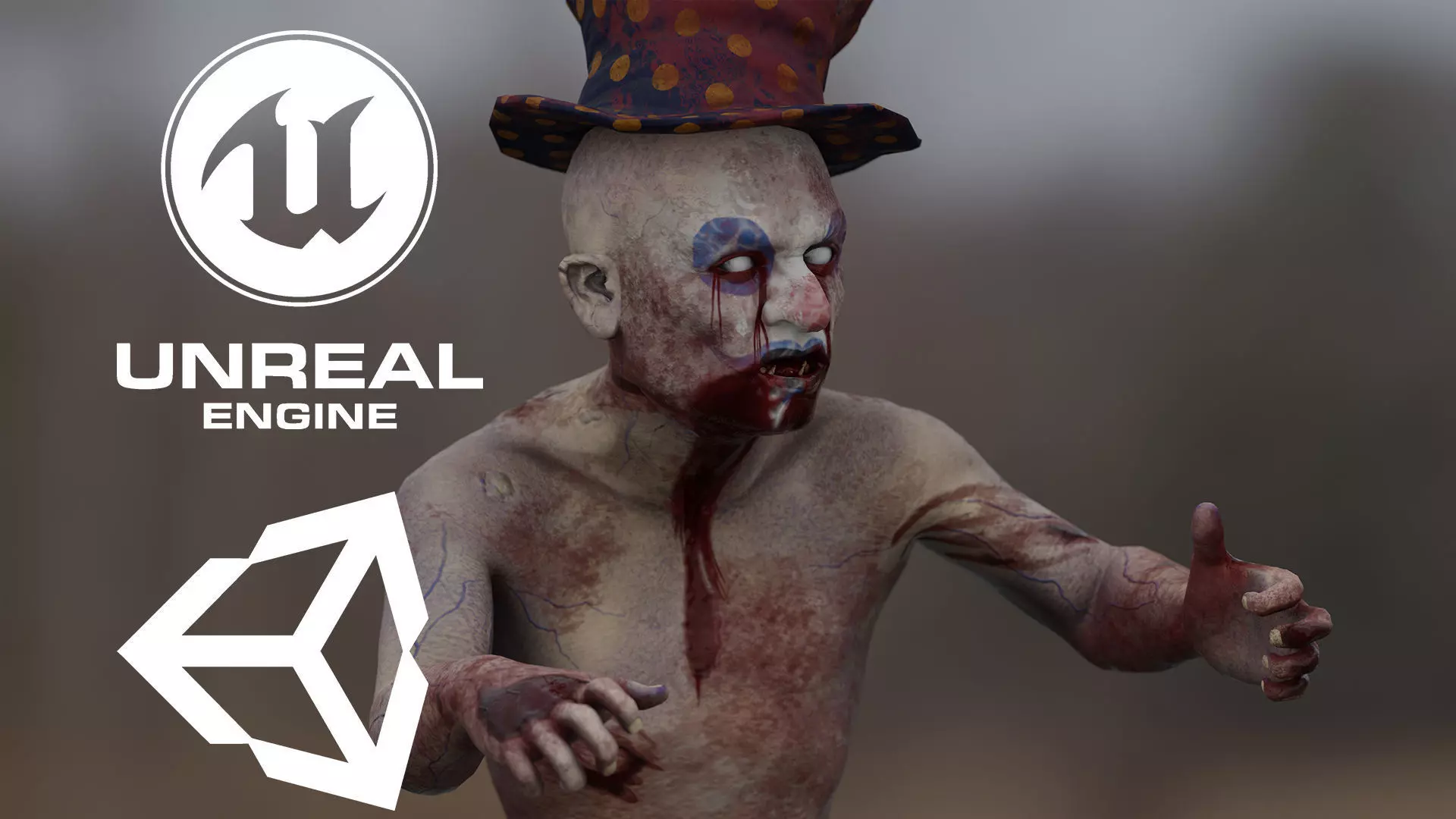 Scary Clown 2 Low-poly 3D model