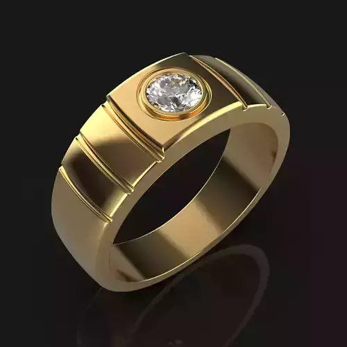 Mens ring with a diamond