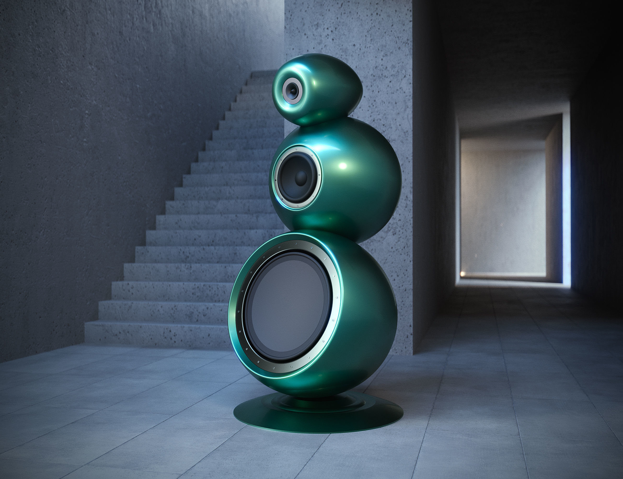 Audio Speaker Floorstanding 3D model_3