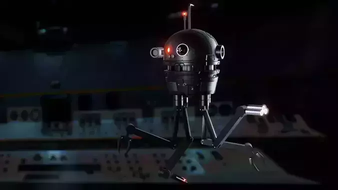 Surveillance Drone Robot Low-poly 3D model