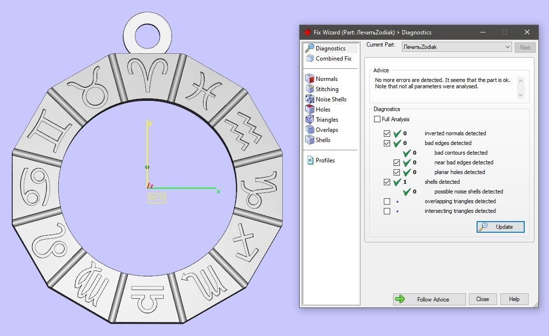 Pendant with zodiac signs 3D print model_6