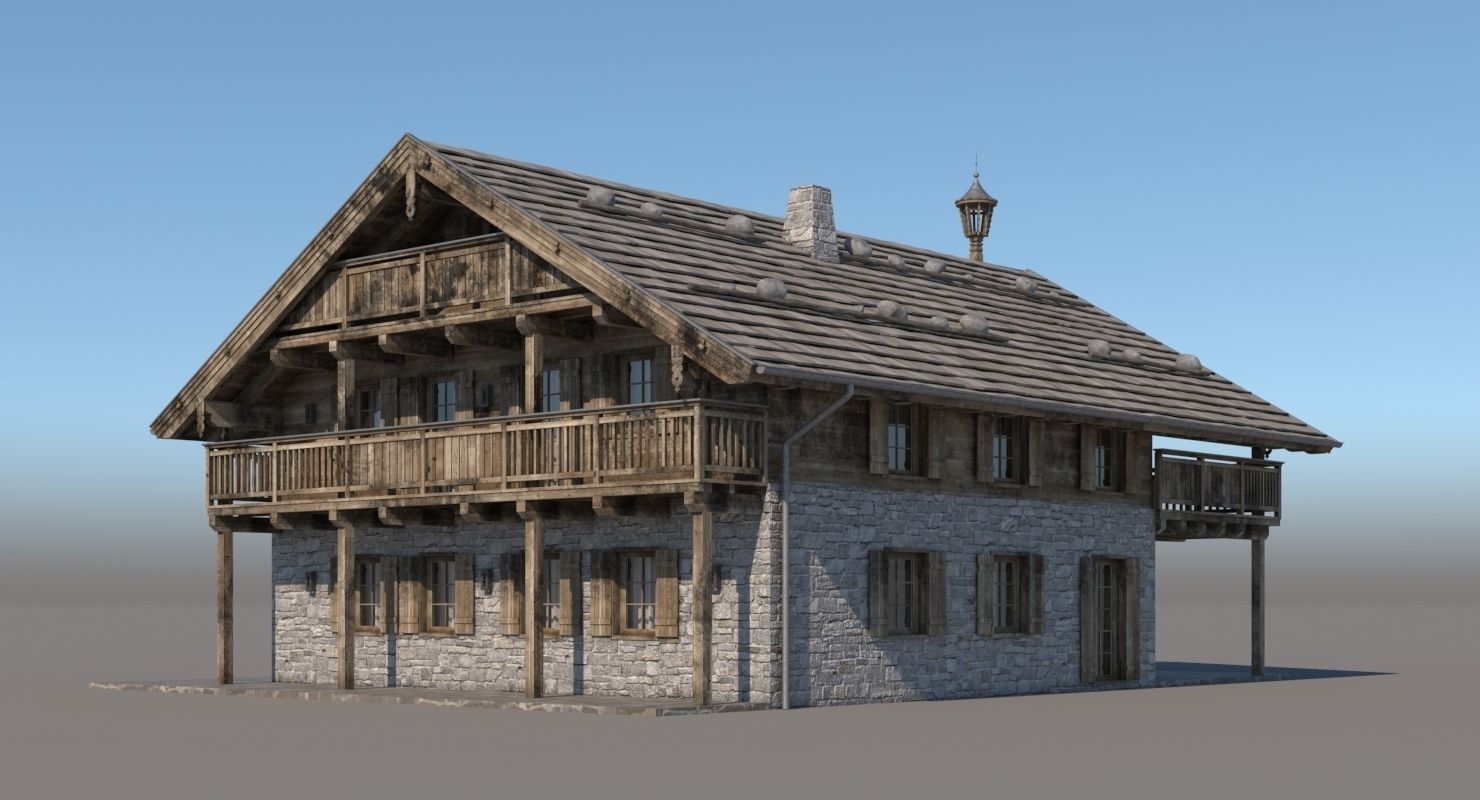 Chalet 001 3D model_6