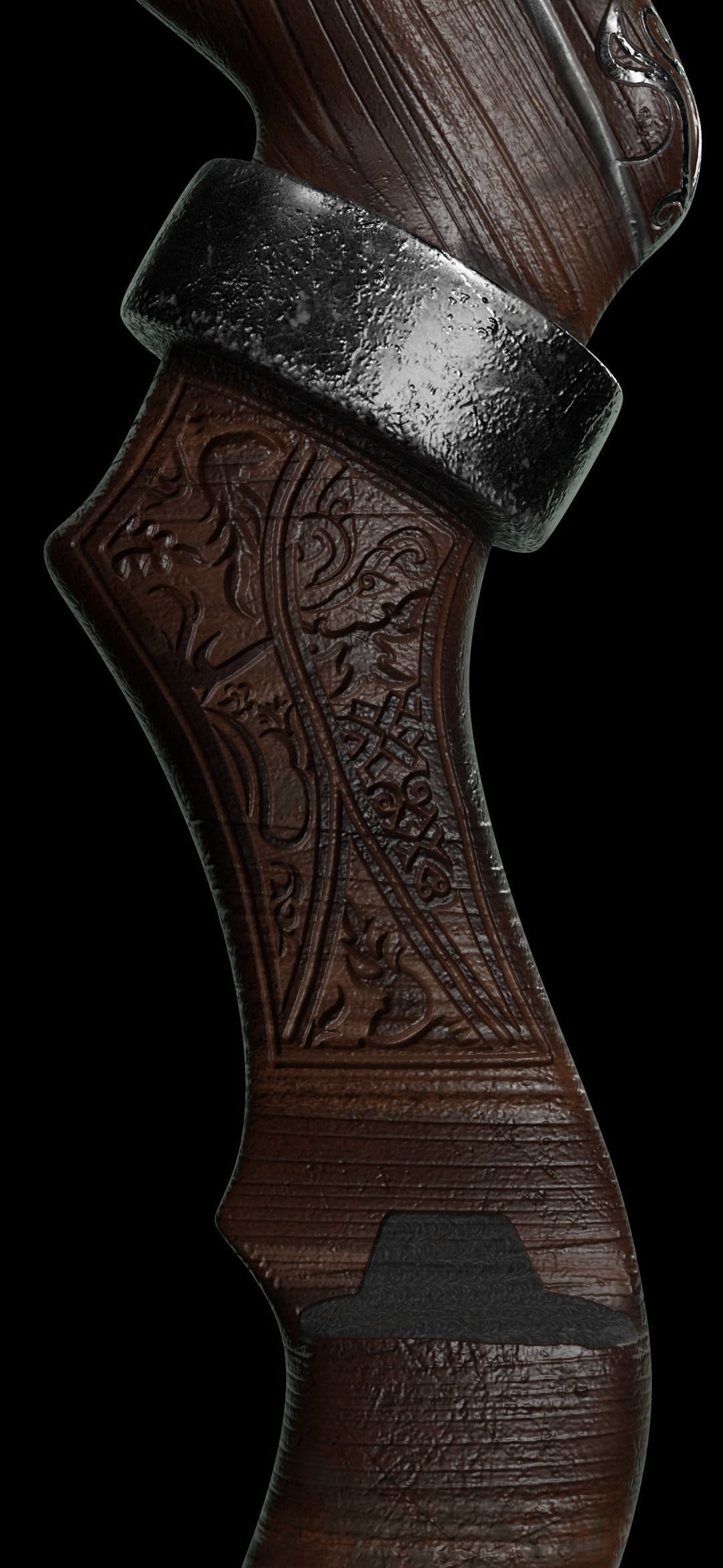 Fantasy Recurve Bow 3D model_3