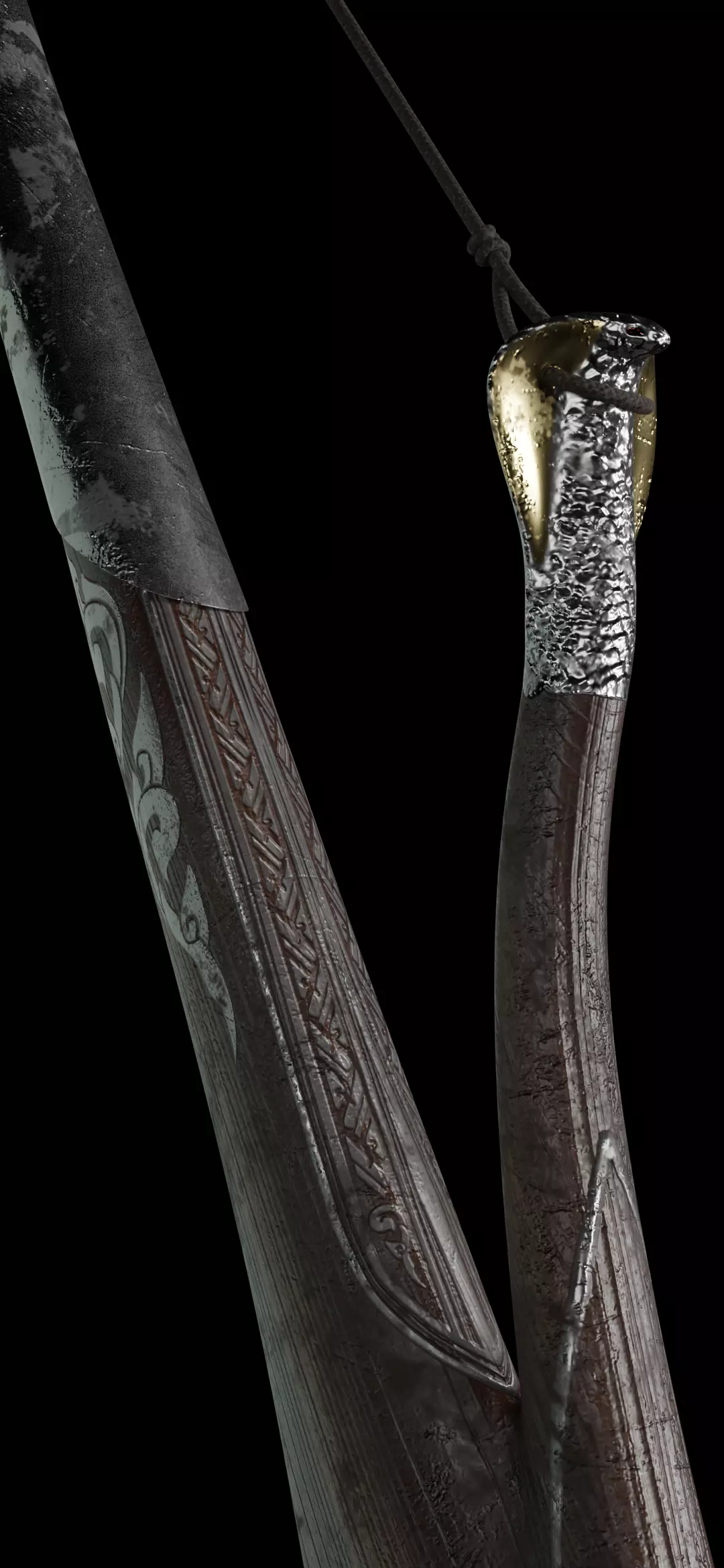 Fantasy Recurve Bow 3D model_0