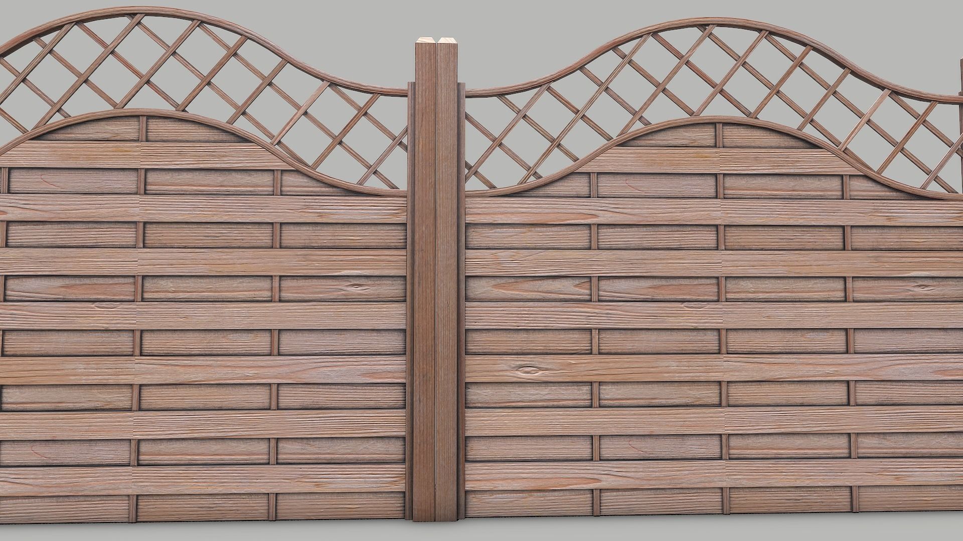 Wooden Modular Fence 1 Low-poly 3D model_8