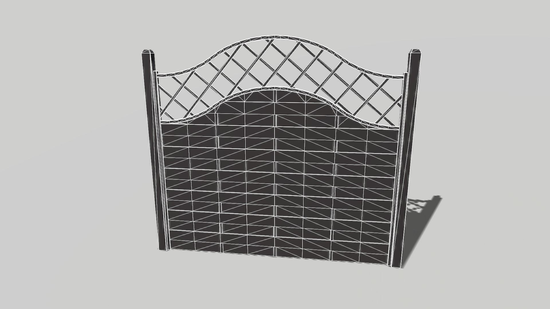 Wooden Modular Fence 1 Low-poly 3D model_4