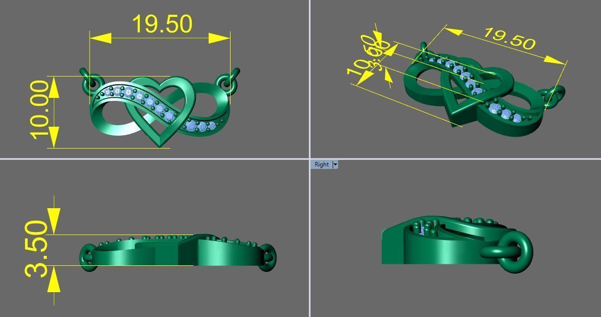 TWIST HEART PENDENT 3D print model_4