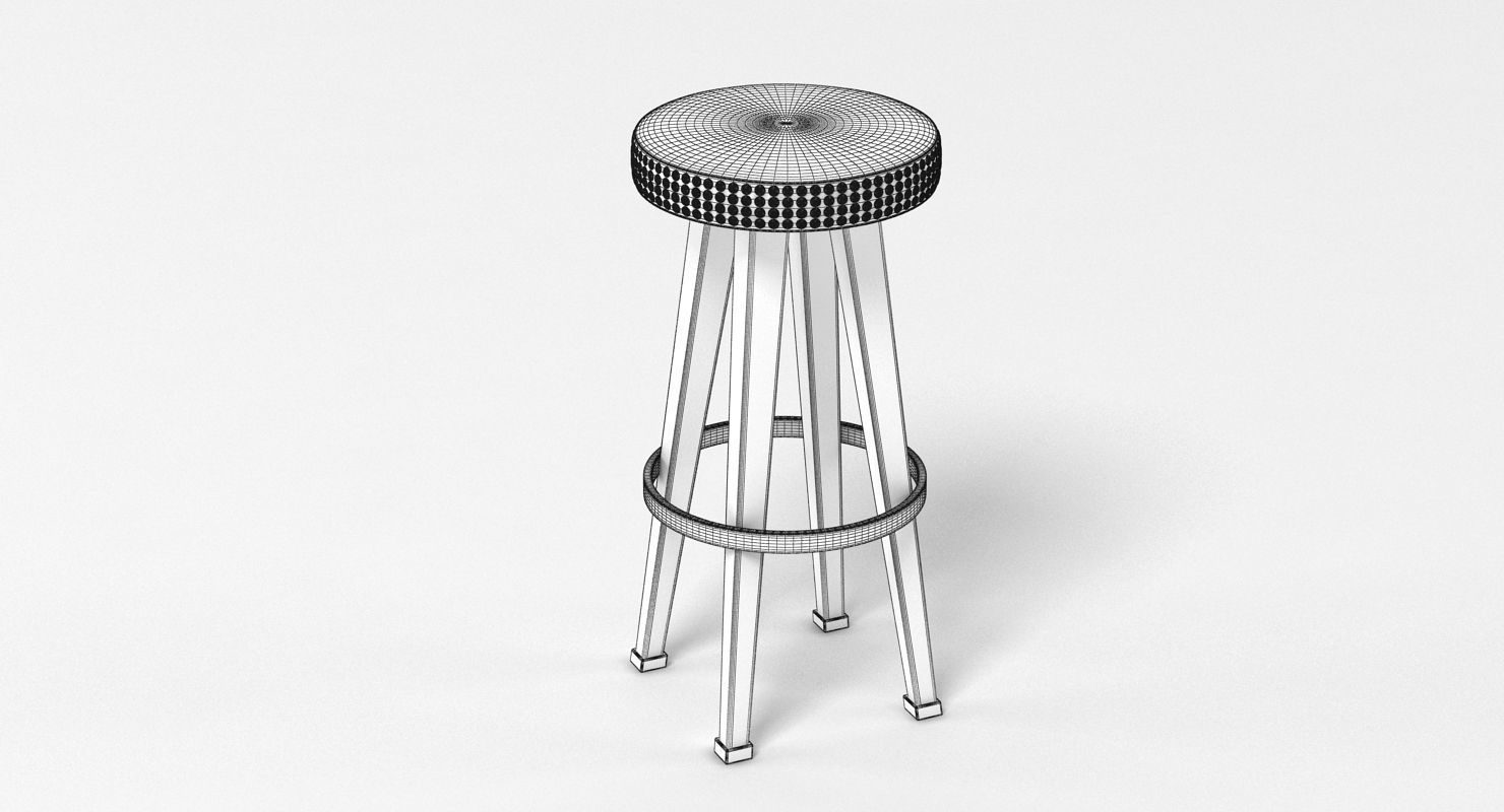 Bar Stool 3 3D model_5