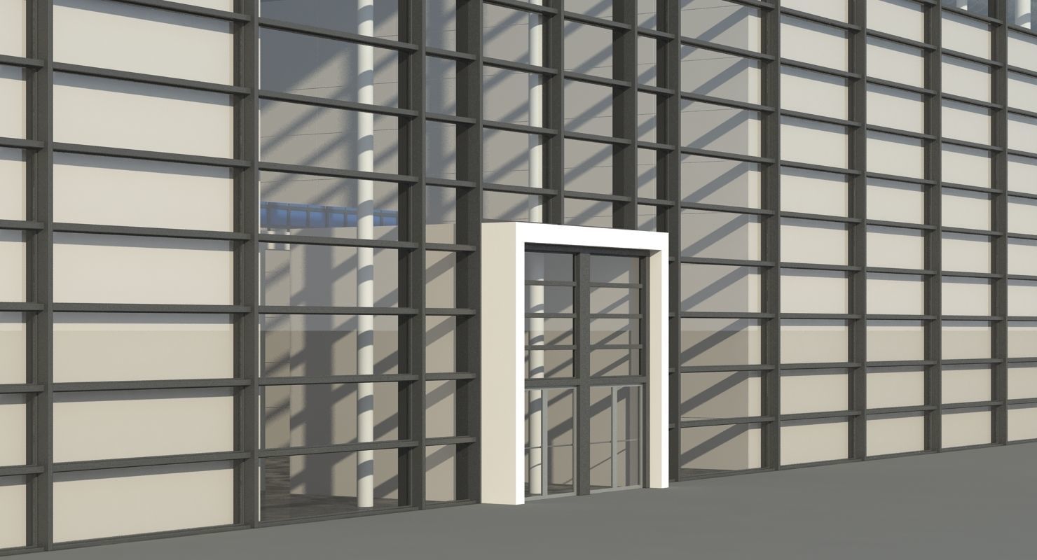 Warehouse 8 industrial building with roof 3D model_12