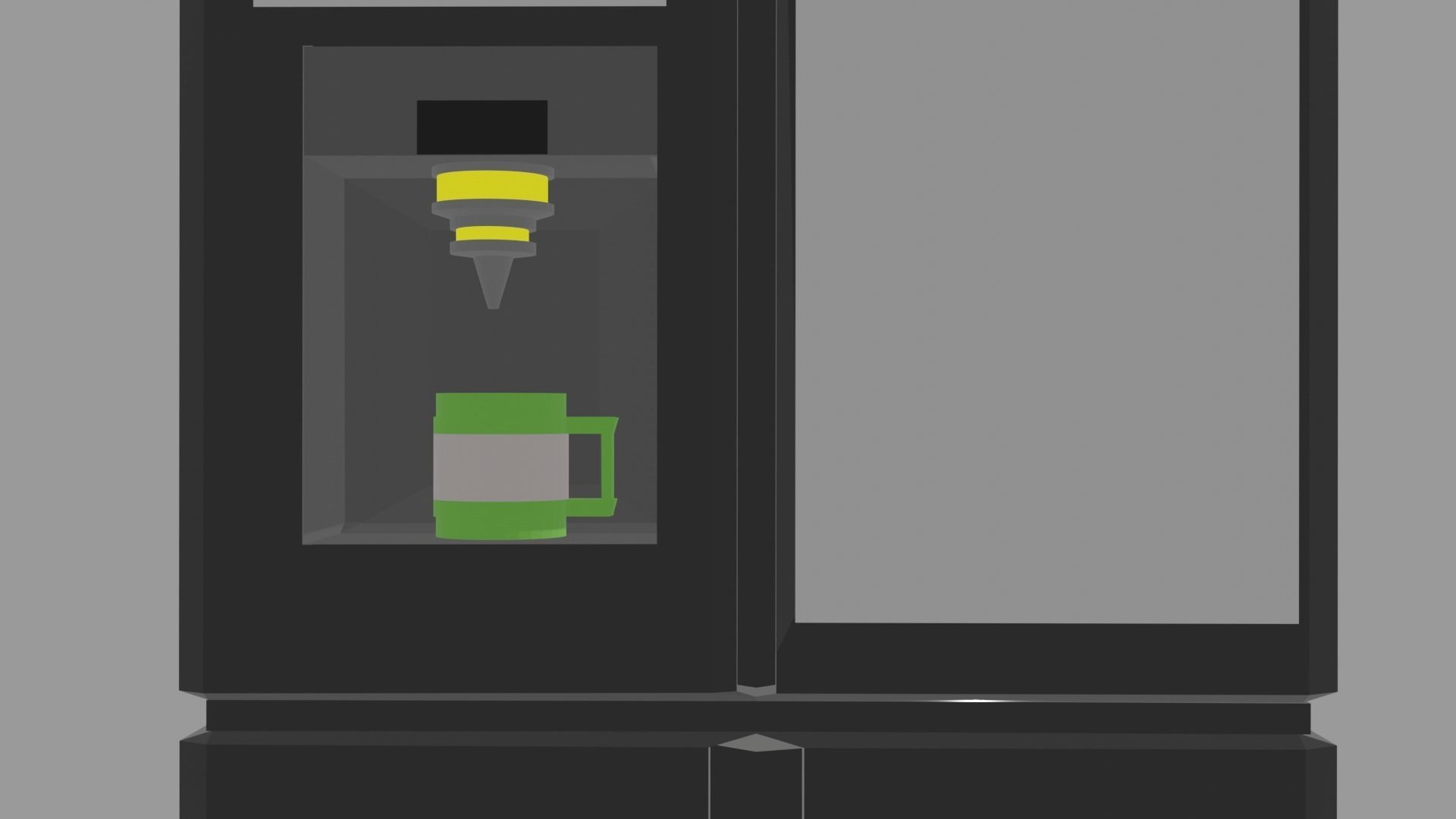 Smart Fridge with coffee machine 3d model Free low-poly 3D model_3