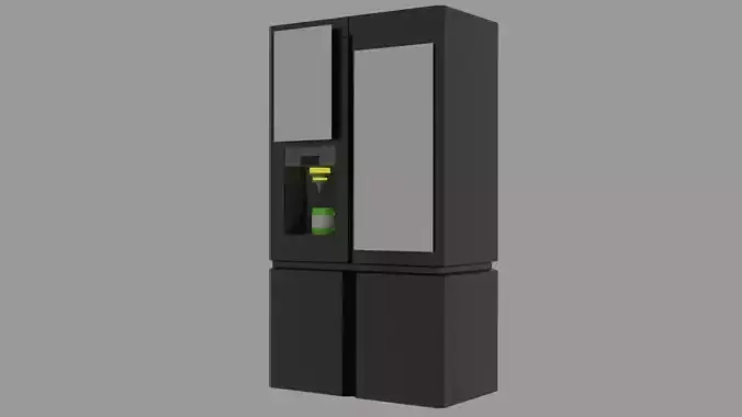 Smart Fridge with coffee machine 3d model