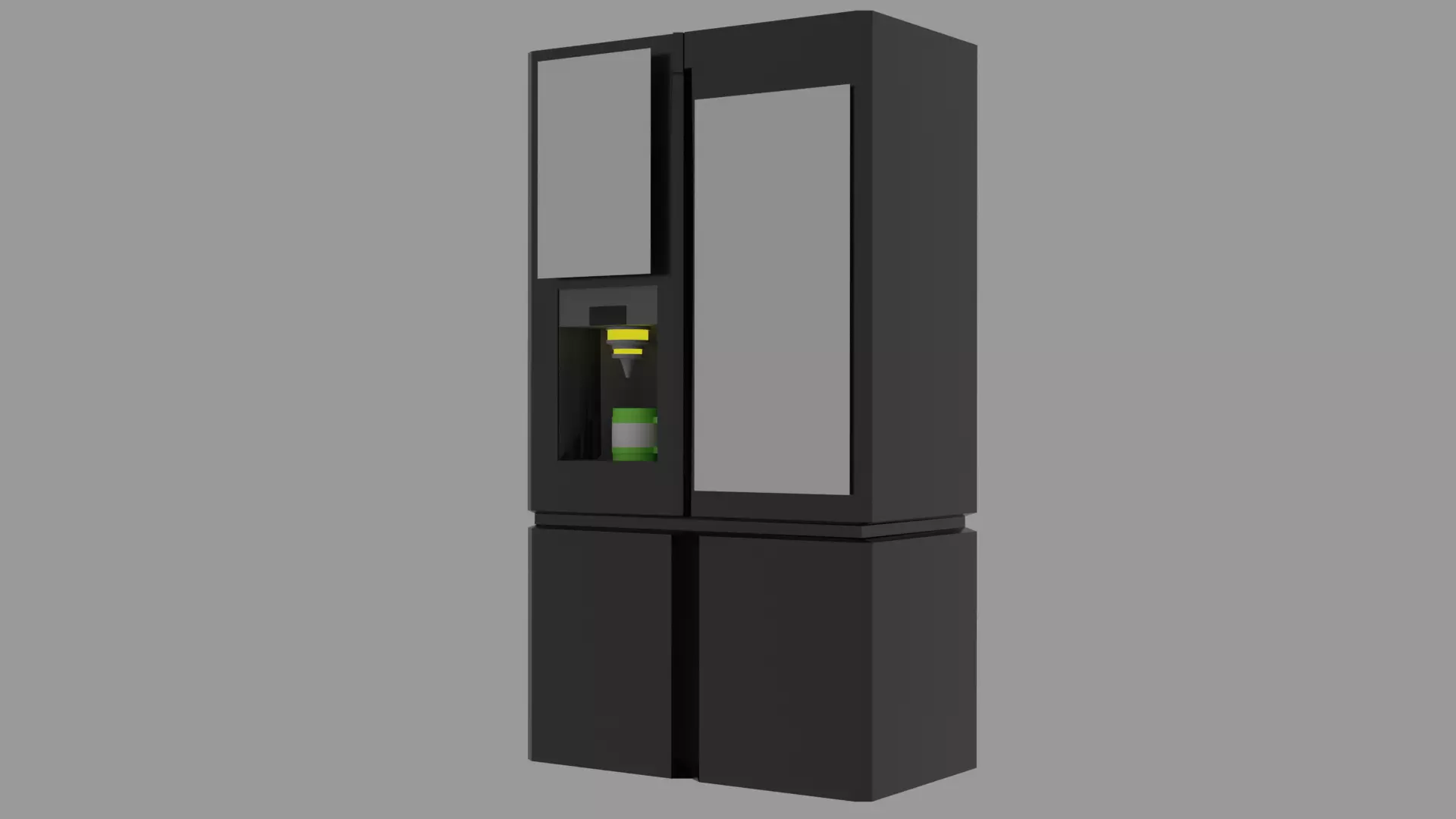 Smart Fridge with coffee machine 3d model Free low-poly 3D model_0