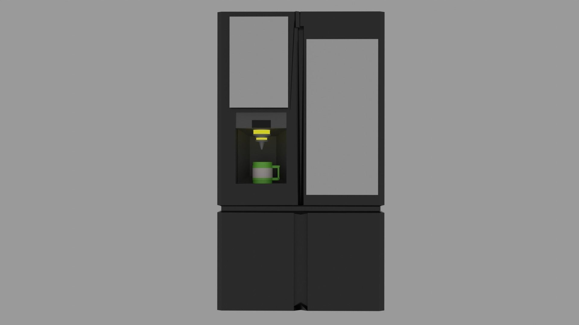 Smart Fridge with coffee machine 3d model Free low-poly 3D model_4