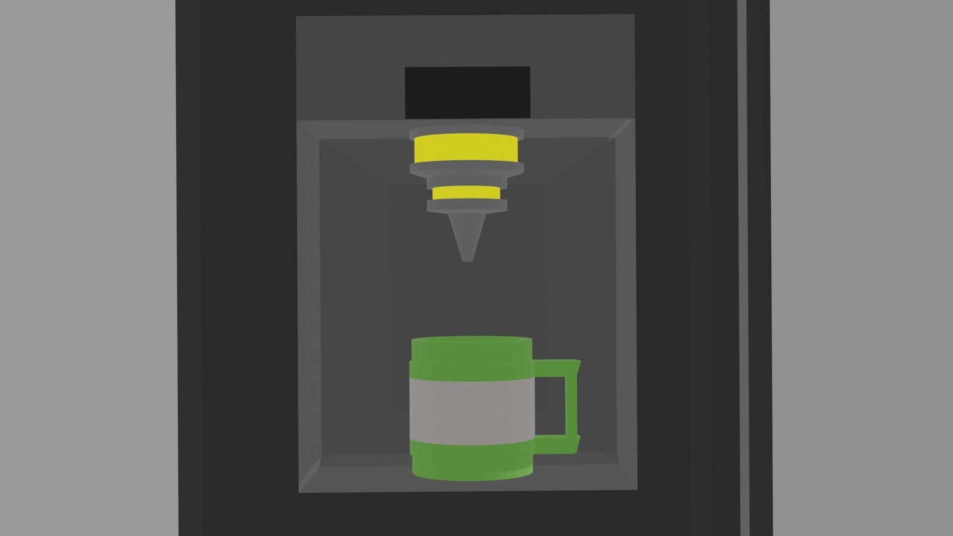 Smart Fridge with coffee machine 3d model Free low-poly 3D model_1