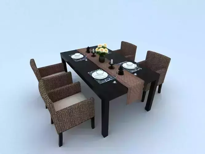 table rug with ornate pattern