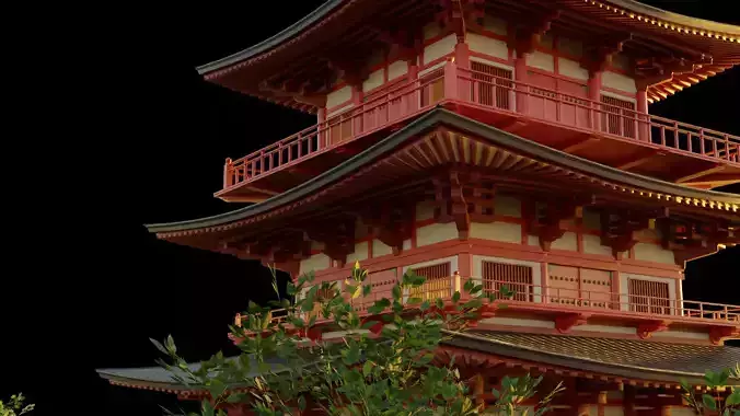 pagoda japanese 3D model