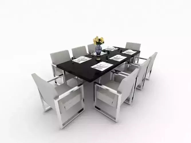 table dining with six chairs