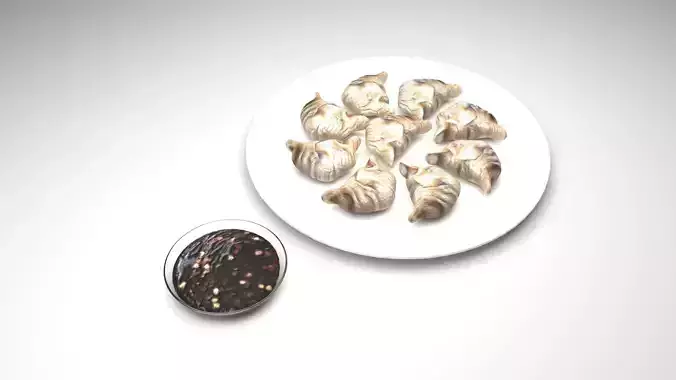Dumplings With Sauce 3D model