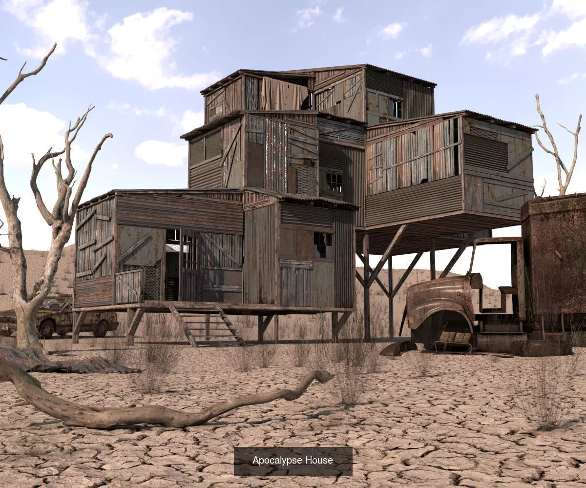 Ruin houses 3D Model Collection_0