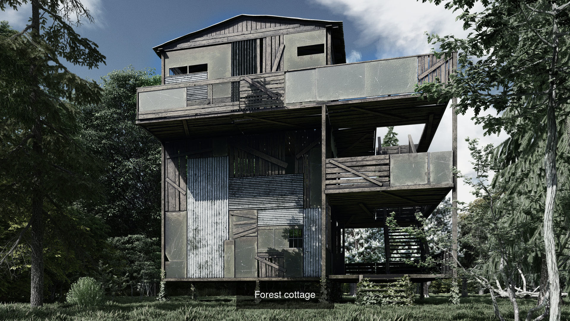 Ruin houses 3D Model Collection_1