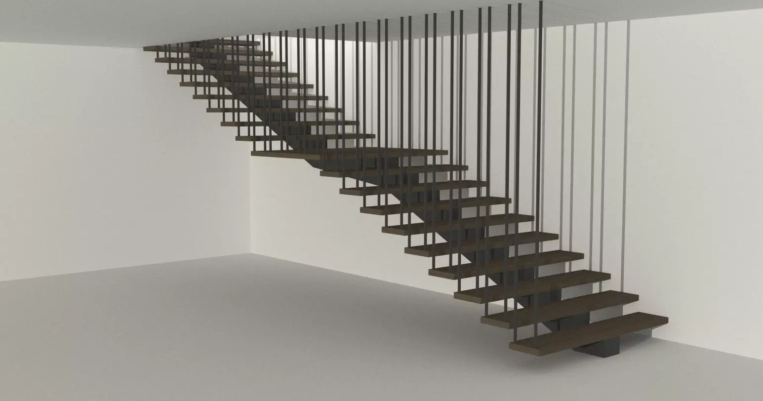 Stair modern design Free low-poly 3D model_0