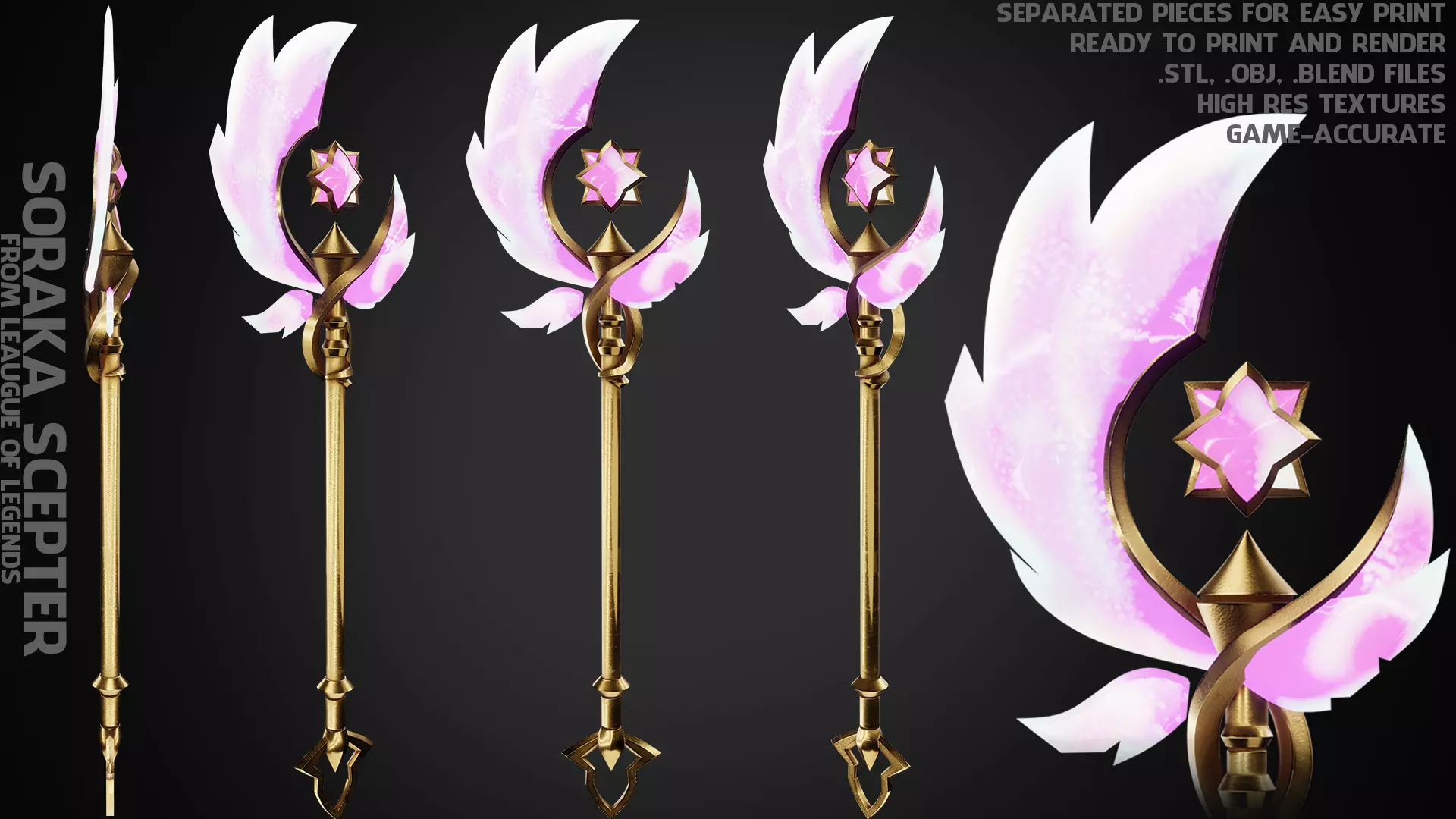 Soraka Star Guardian Scepter for Cosplay 3D print model