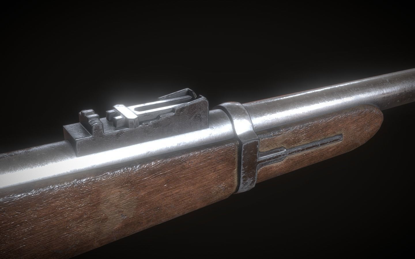 Springfield model 1873 Low-poly 3D model_3