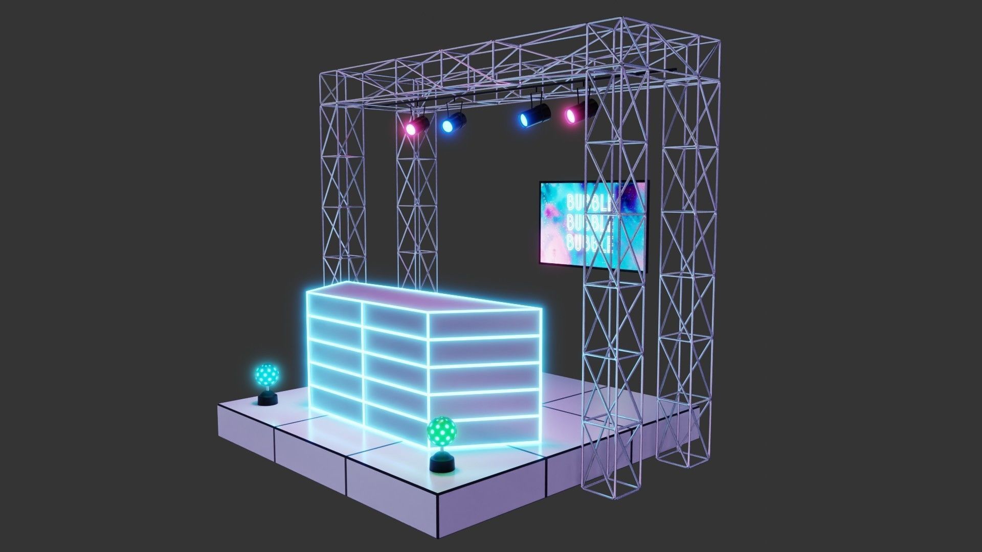 DJ Booth 3D model_1