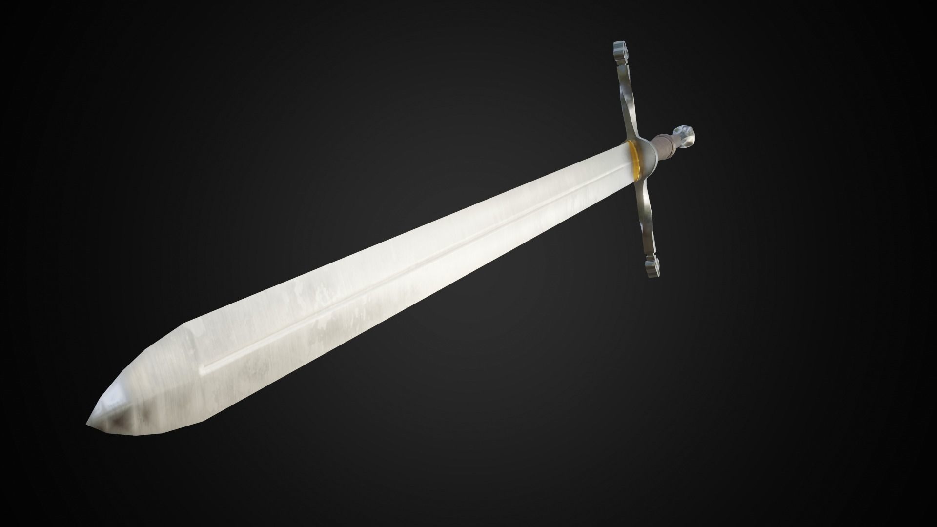 Two hand sword Low-poly 3D model_15