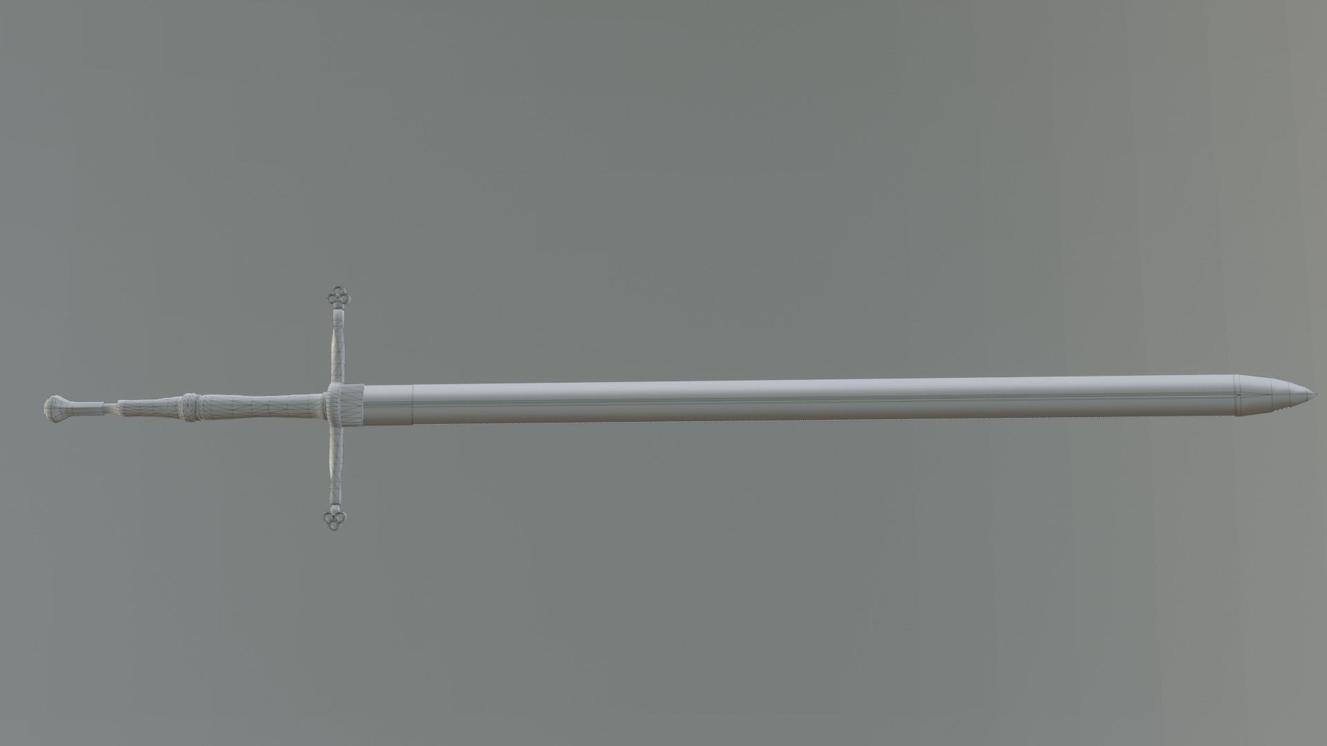 Two hand sword Low-poly 3D model_49