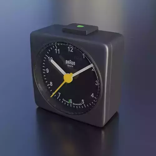 Quartz alarm clock from Braun 3D model