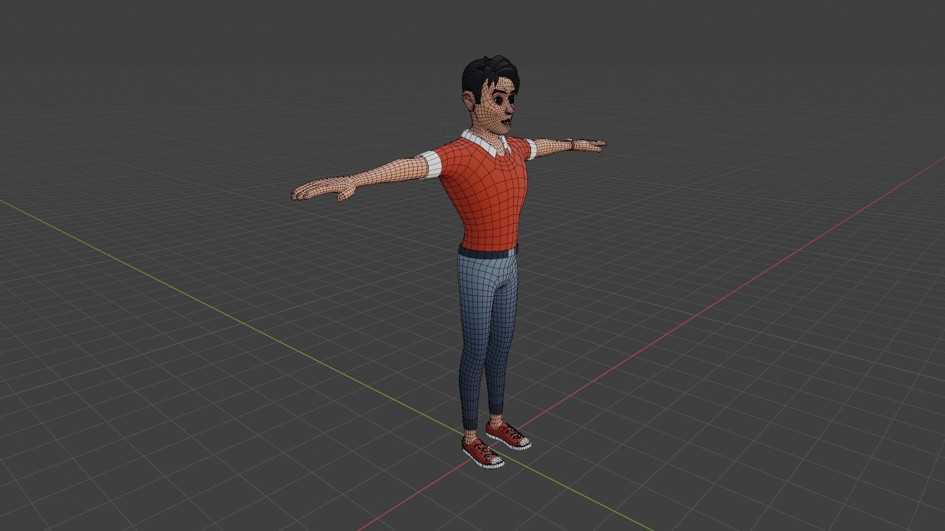 Male cartoon character Free low-poly 3D model_8