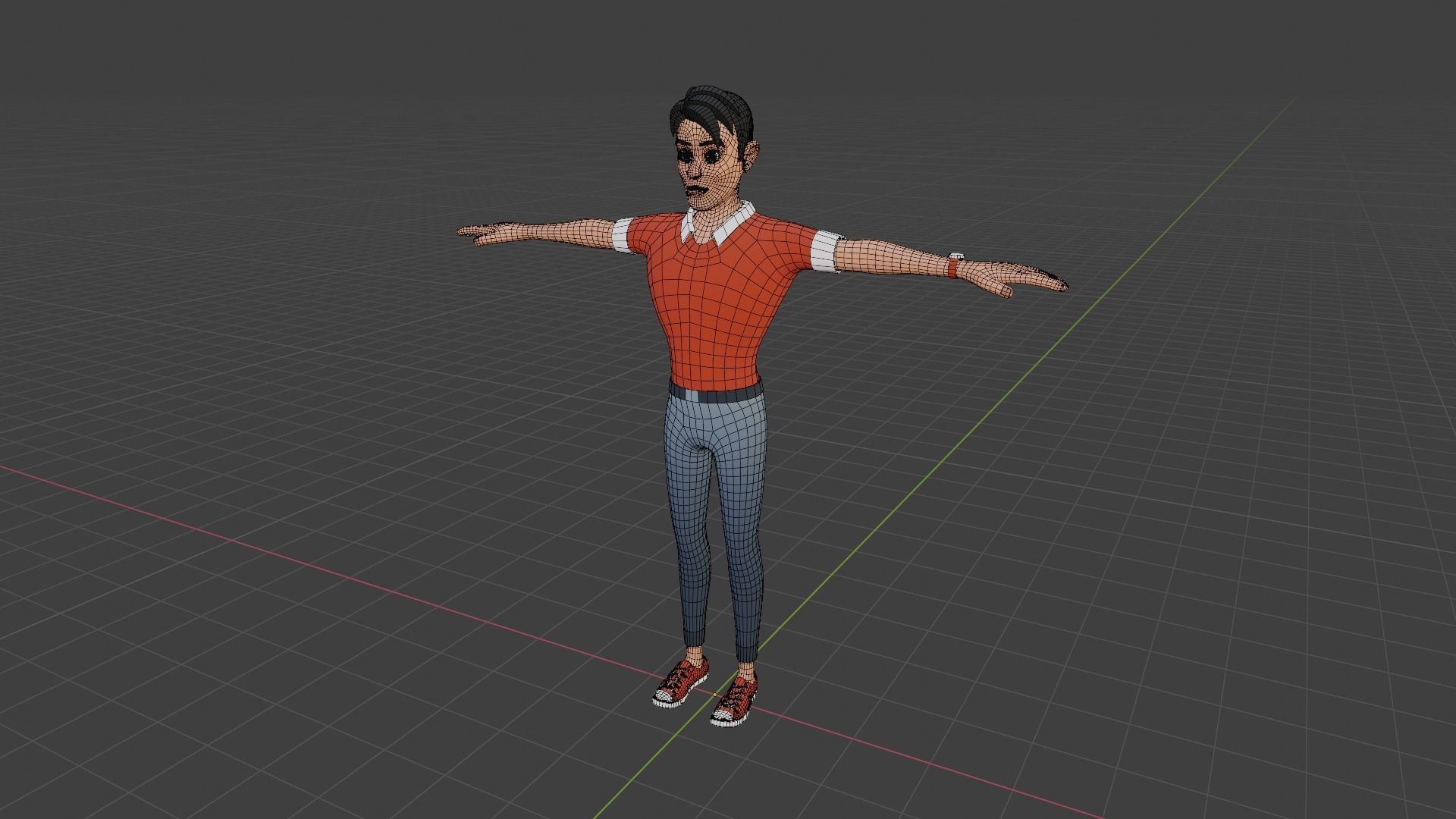 Male cartoon character Free low-poly 3D model_7