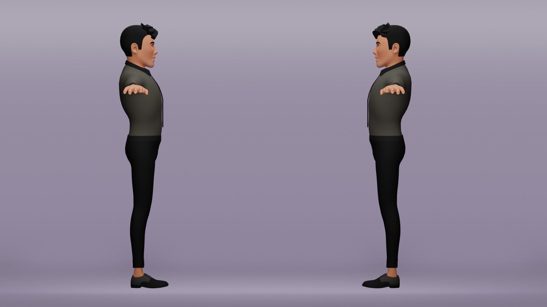 Male cartoon character Free low-poly 3D model_4