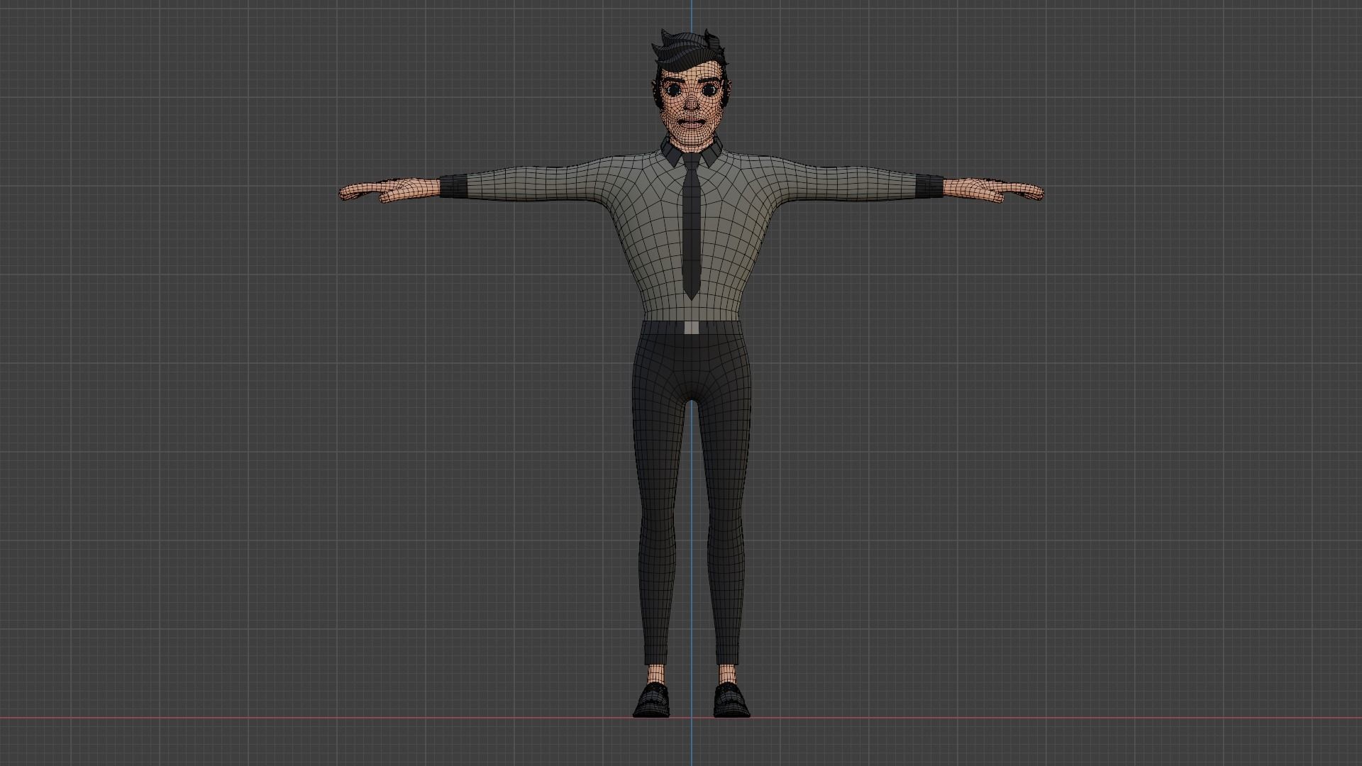 Male cartoon character Free low-poly 3D model_6