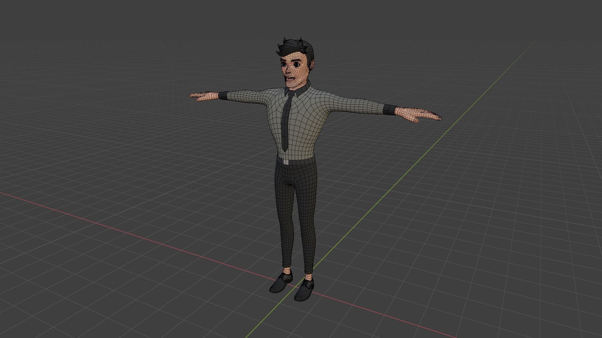 Male cartoon character Free low-poly 3D model_7