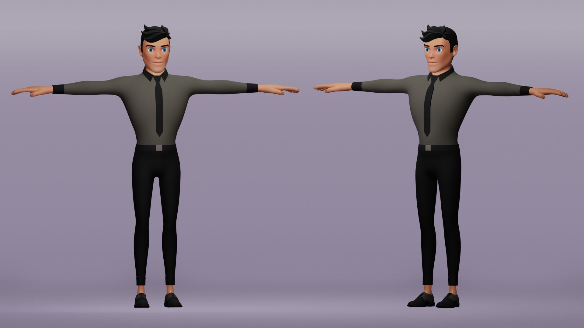 Male cartoon character Free low-poly 3D model_2