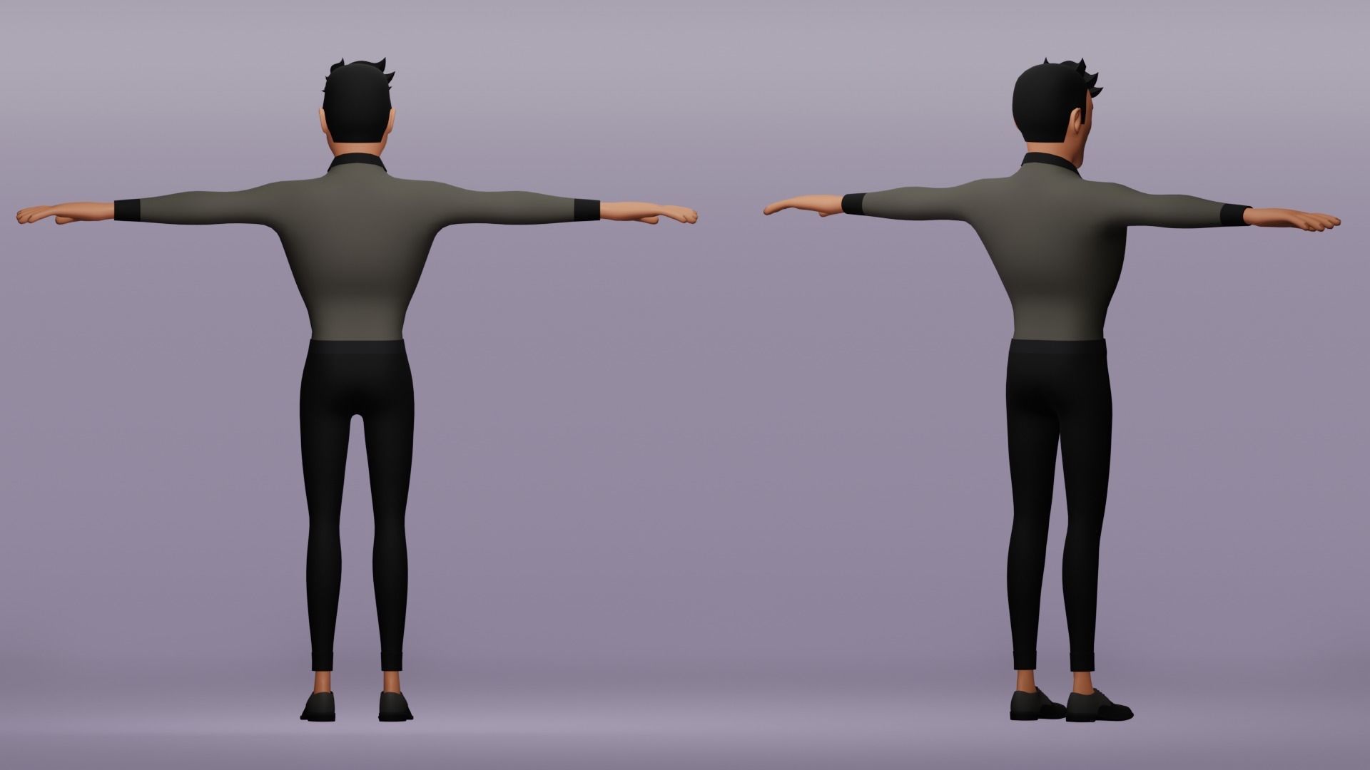 Male cartoon character Free low-poly 3D model_3
