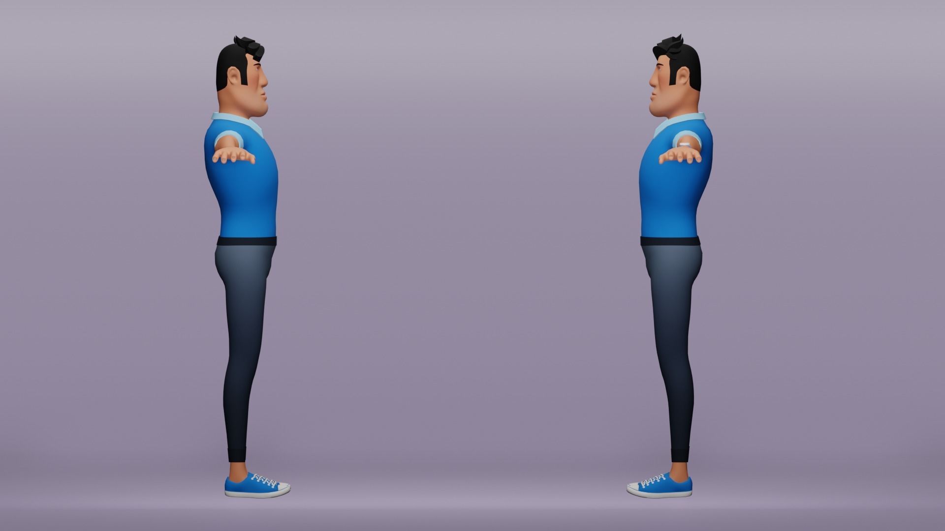 Male cartoon character Free low-poly 3D model_4