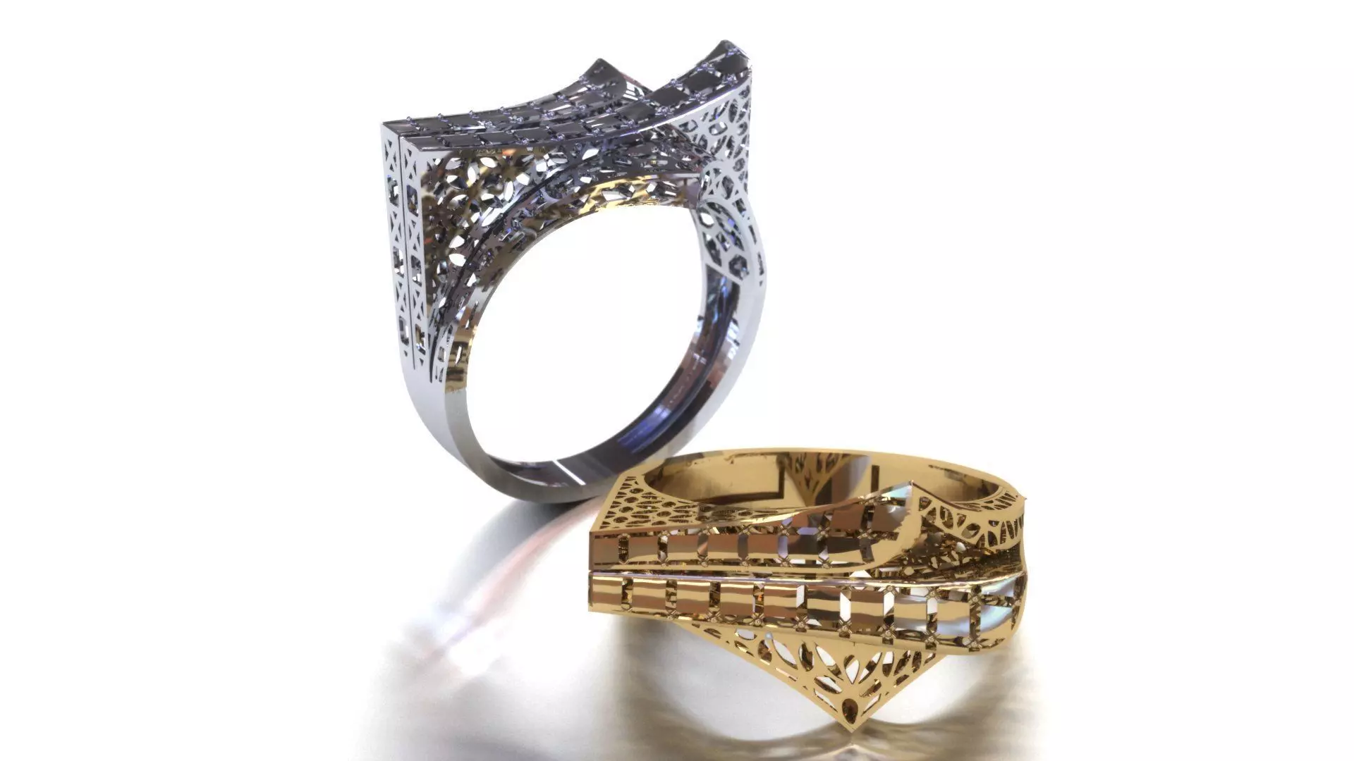 Gold fusion ring 3D print model
