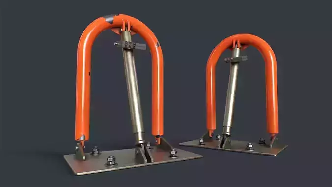 Folding Parking Barrier 1 PBR Game Ready Low-poly 3D model