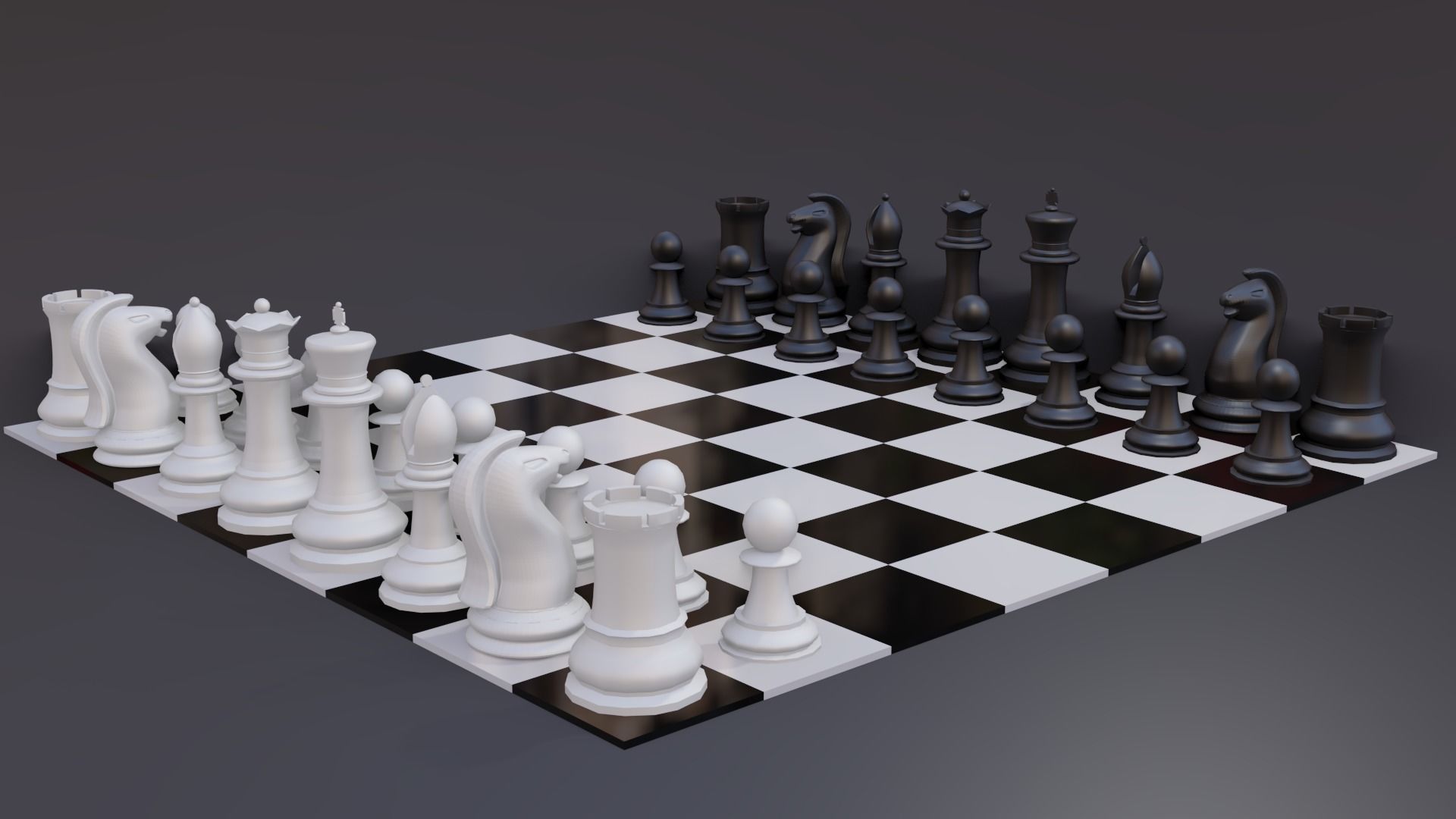 Chess Board Free low-poly 3D model_1