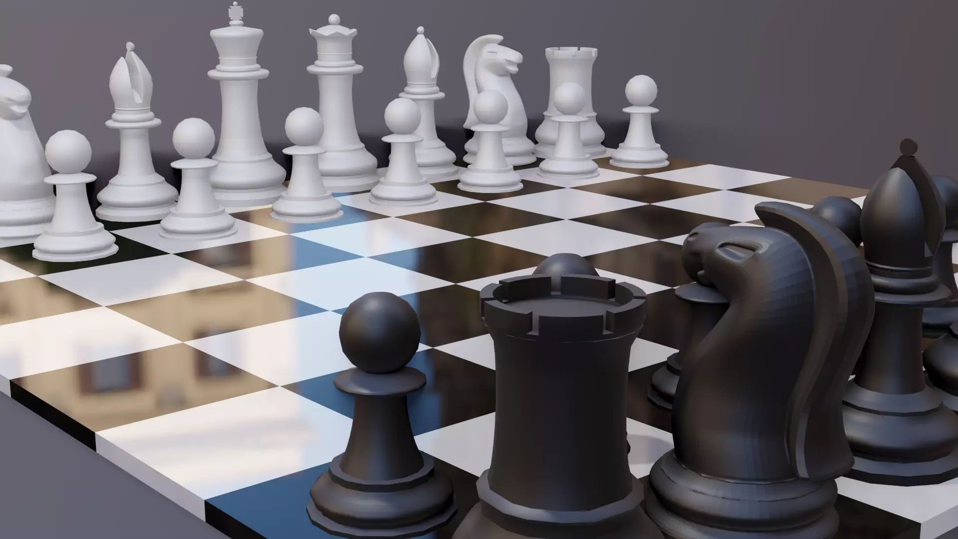Chess Board Free low-poly 3D model_0