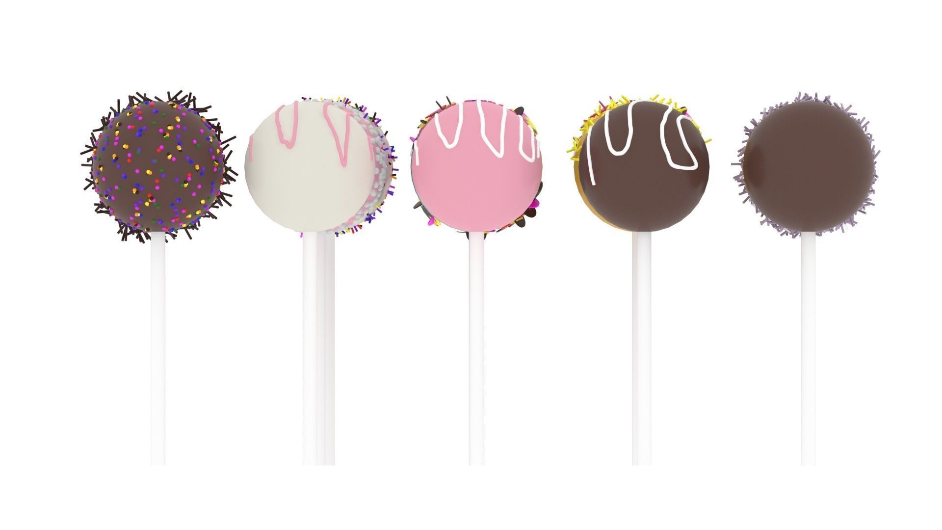 Cake Pops Set 3D model_20