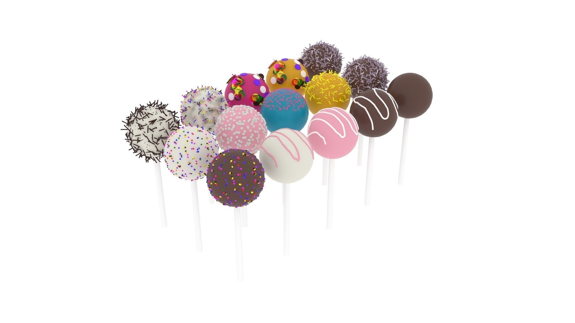 Cake Pops Set 3D model_11