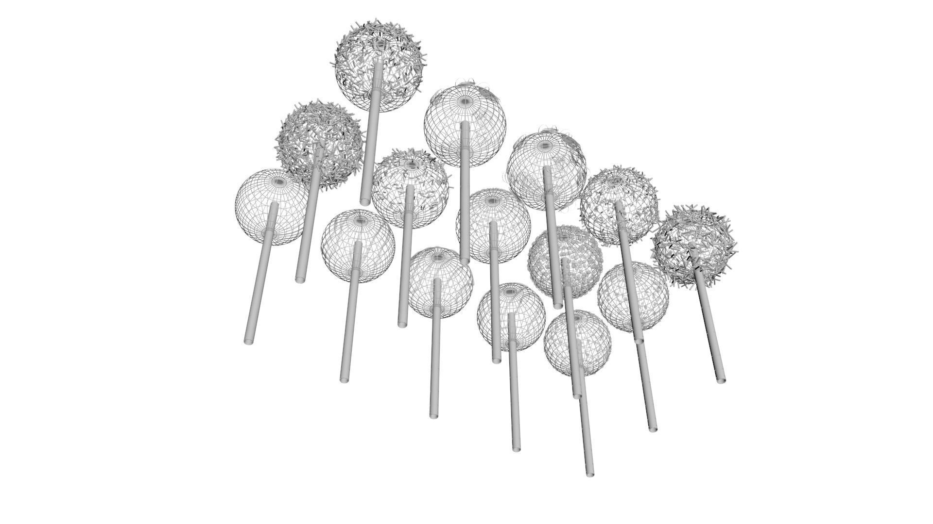 Cake Pops Set 3D model_29