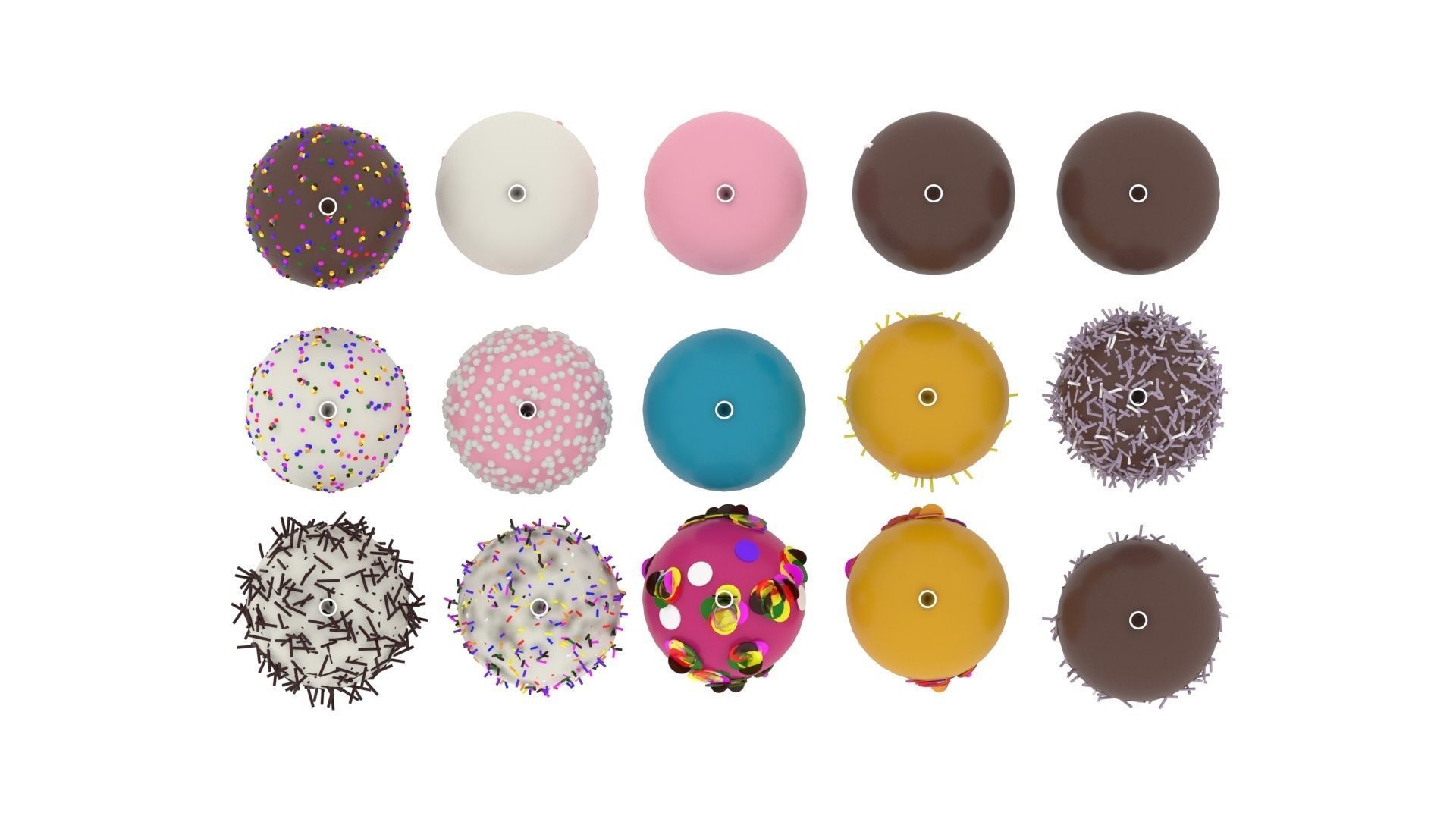 Cake Pops Set 3D model_21