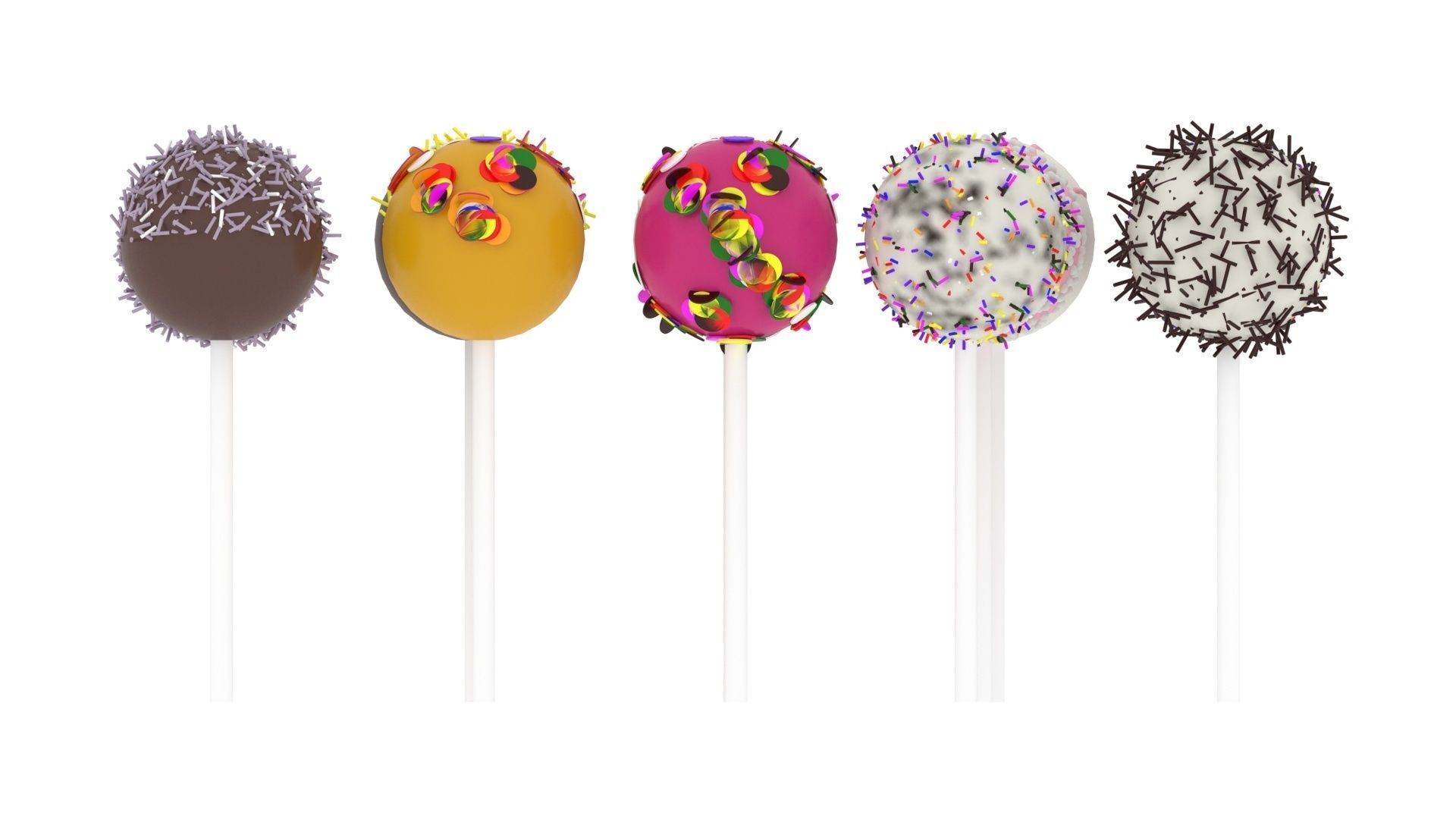 Cake Pops Set 3D model_22