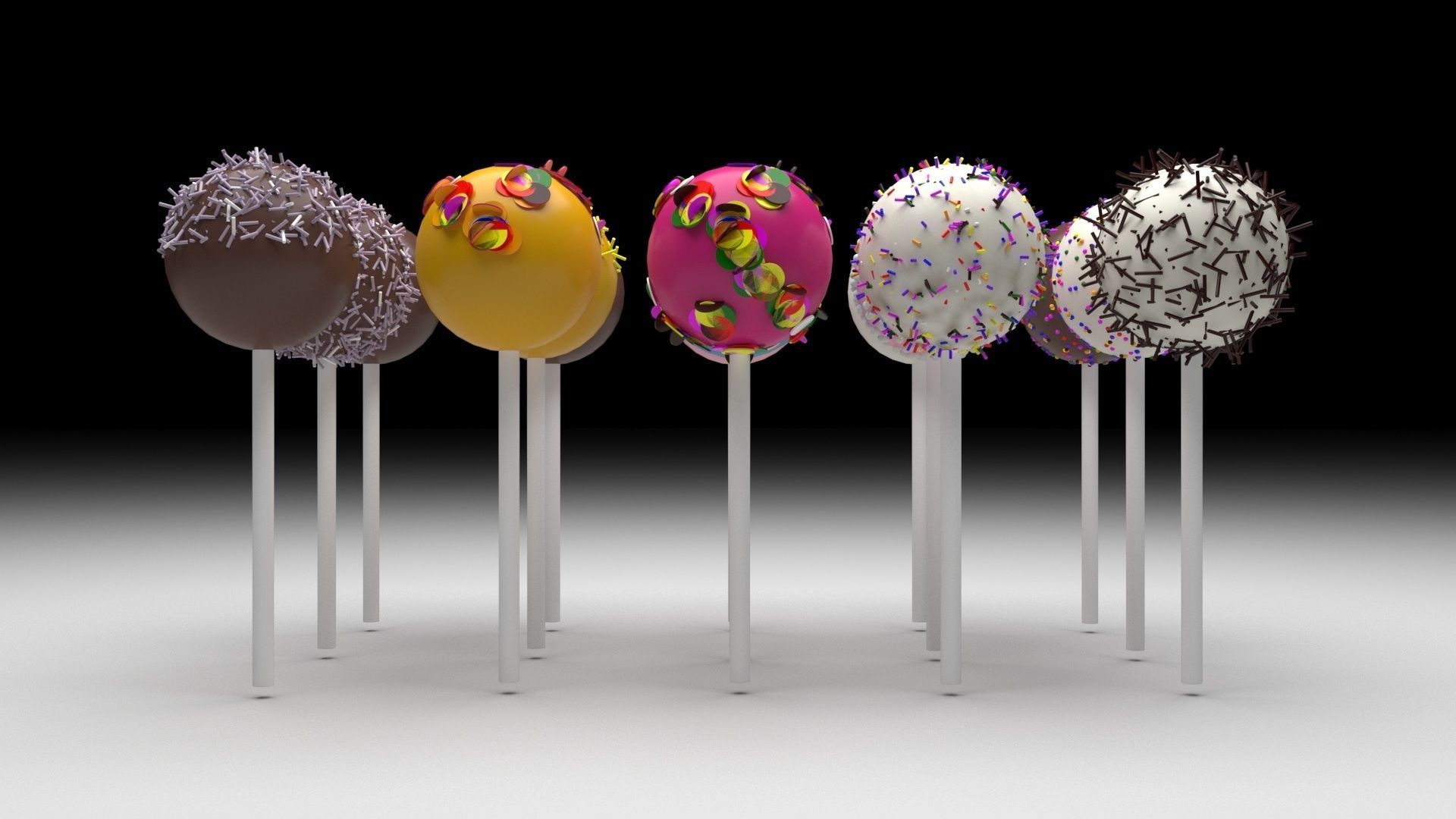 Cake Pops Set 3D model_9